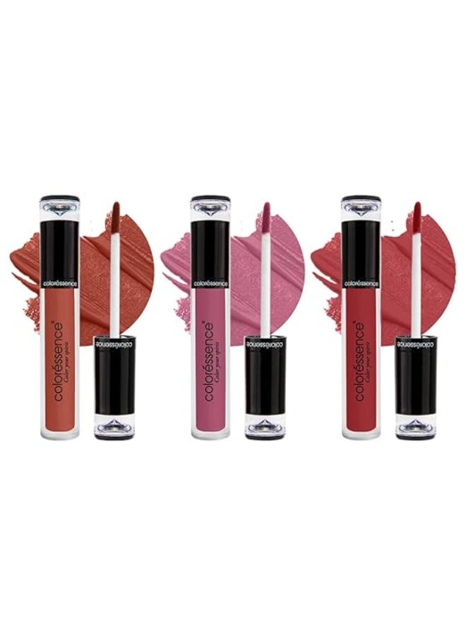 Coloressence Lipstay Transfer Proof Lipstick | Highly | | Pigmented | Transfer-Proof | Matte Lipsticks | 12+ Hours Stay | Rose Gold | Maple Leaf | Vintage Rust - Image 3